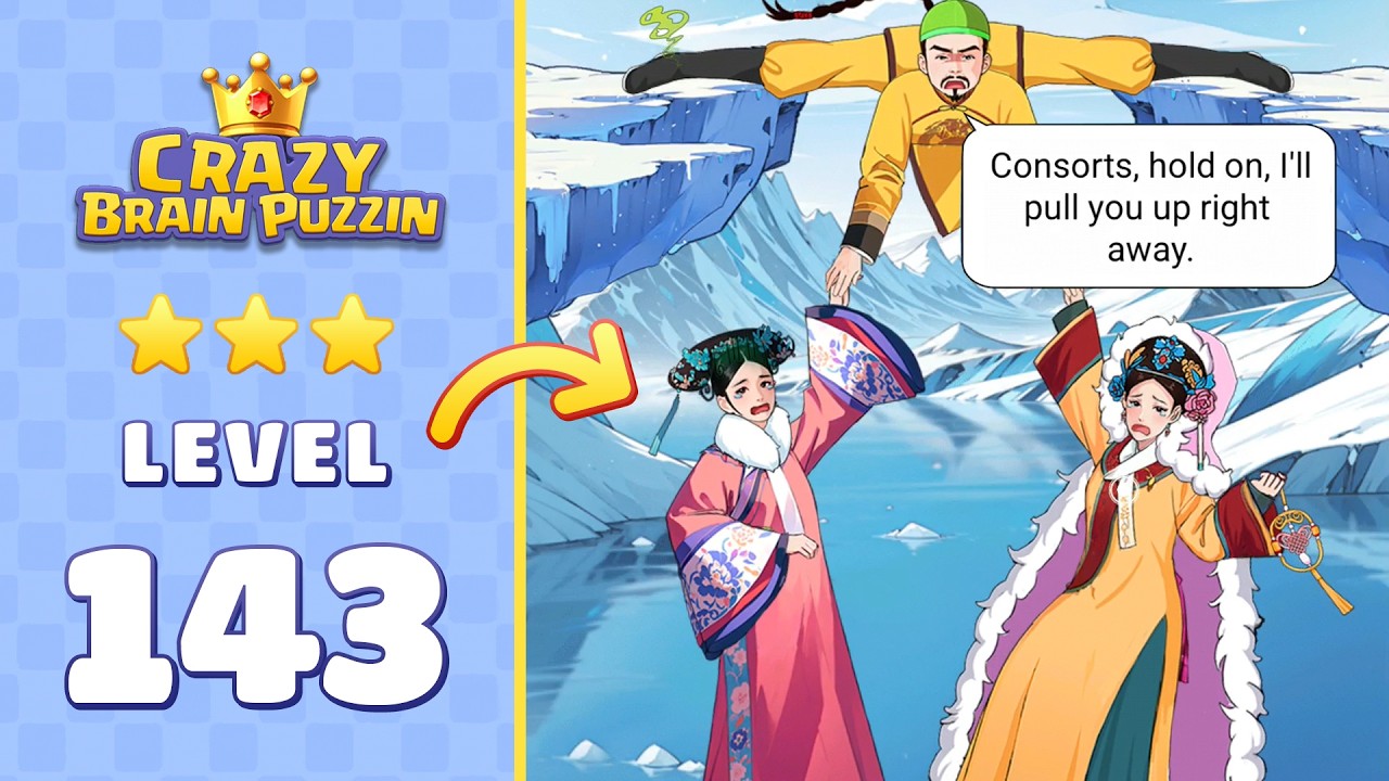 Crazy Brain Puzzle Level 143 Harem Rescue | Complete Walkthrough & Solutions! 🎯