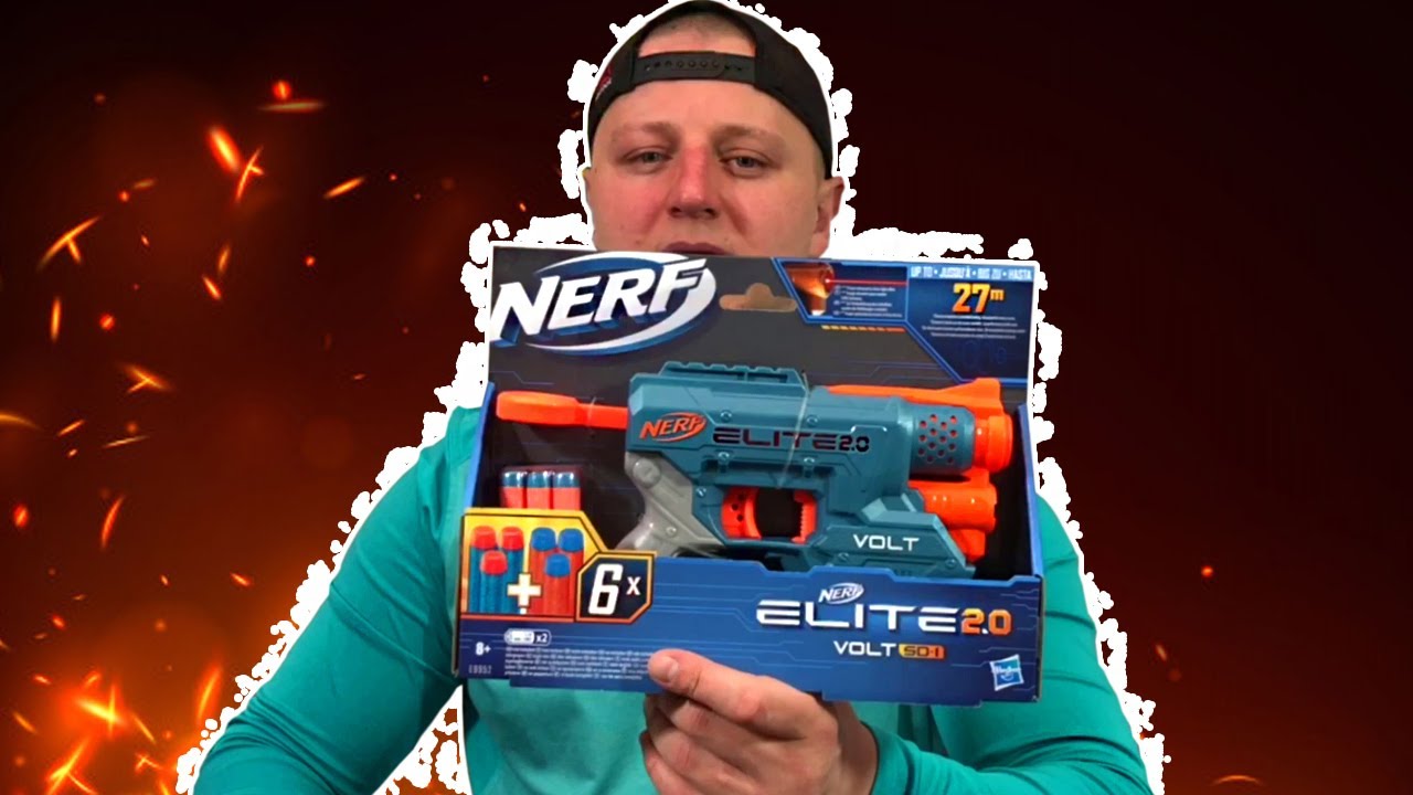 [ОБЗОР НЁРФ] Nerf Elite 2.0 Volt SD-1 Распаковка, тестовая стрельба! Нёрф обзоры на русском 🎬