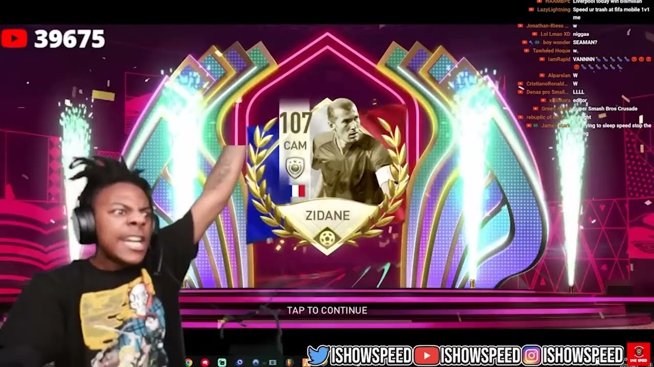 iShowSpeed  FIFA Mobile Pack Opening Zin&eacute;dine Zidane!!