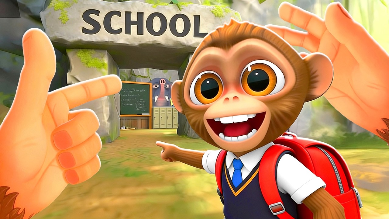BABY MONKEY Goes to SCHOOL! (I Am Monkey)