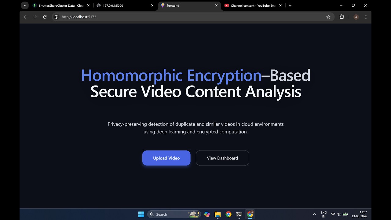 Homomorphic Encryption Based Secure Video Content Analysis in Cloud