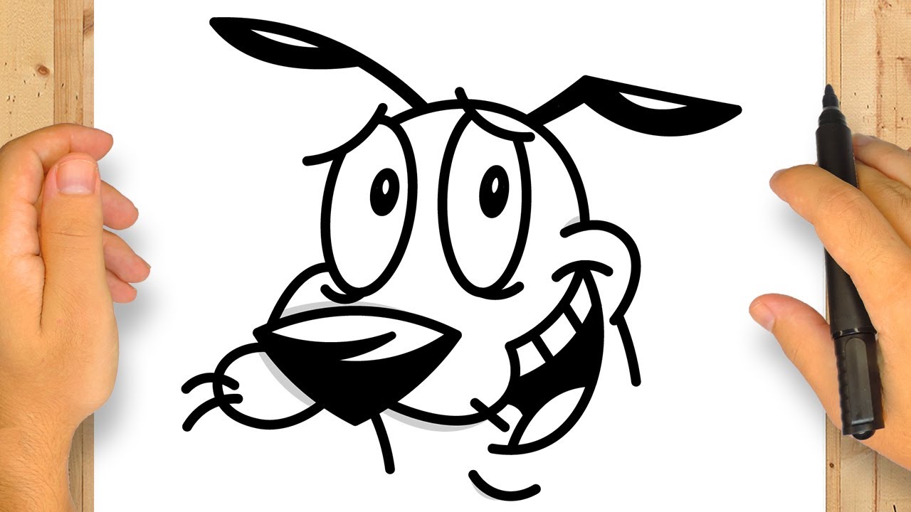 COMO DESENHAR O CÃO CORAGEM | Cão Coragem, o Cão Covarde | Passo a Passo Simples e Fácil