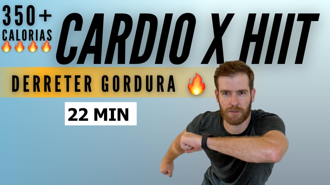 TREINO CARDIO HIIT INTENSO DE 22 MIN - TODO EM PÉ - Corpo inteiro, sem equipamento, sem repetições