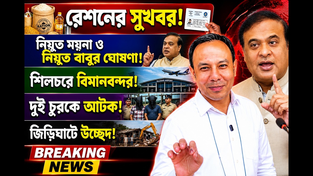 রেশনের সুখবর । নিযুত ময়না ও নিযুত বাবুর ঘোষণা । শিলচরে বিমানবন্দর । দুই চুরকে আটক । Breaking News
