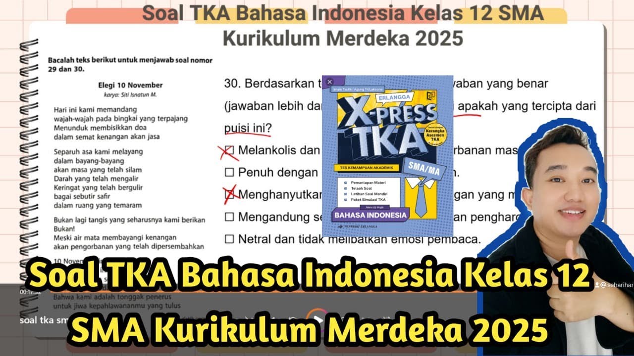 Latihan Soal TKA Bahasa Indonesia Kelas 12 SMA Kurikulum Merdeka 2025