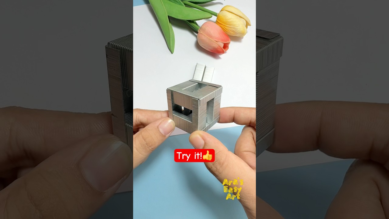 DIY Box making with Stapler Pin @ArasEasyArt #diy #viral #ytshorts #art