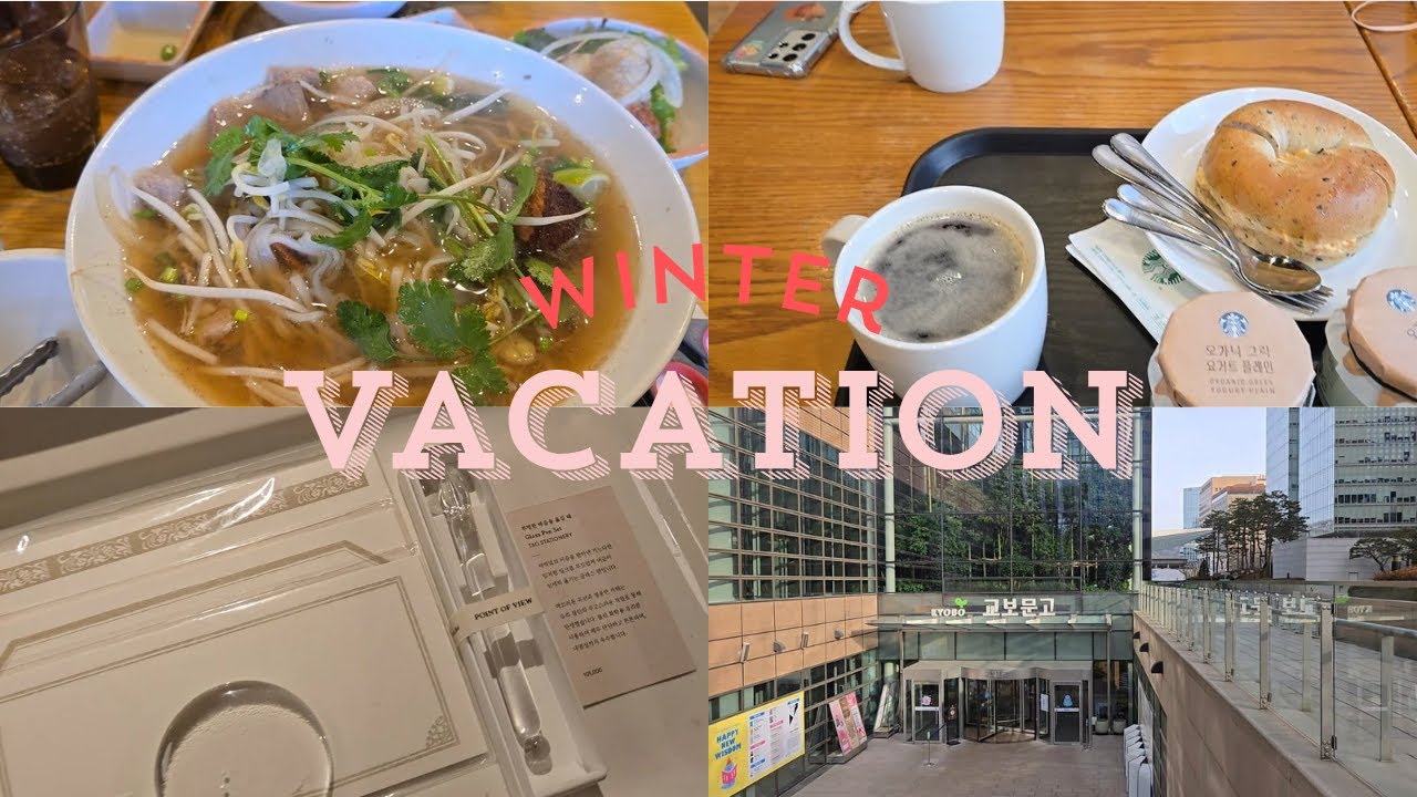 [대학원생 방학 VLOG] 1박 2일 휴가로 겨울 즐기기 | 쌀국수와 평양냉면 | POINT OF VIEW와 교보문고 구경