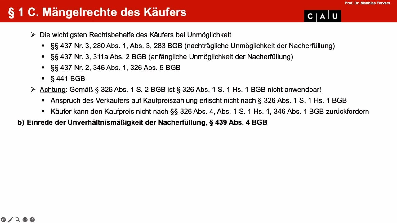 Examenskurs Schuldrecht BT &ndash;&nbsp;Folge 02 (Kaufrecht: Nacherf&uuml;llung, R&uuml;cktritt)
