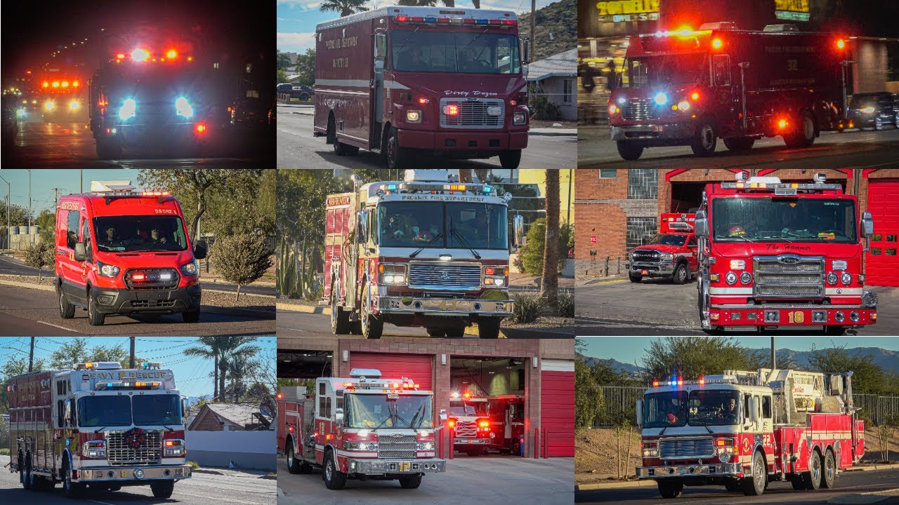 *Christmas Special 2025* Firetrucks Responding Phoenix Fire Department Responses Compilation
