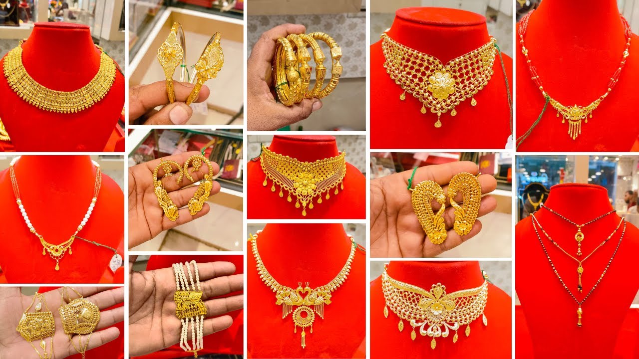 TANNU JEWELLERS Lightweight From 1.2GM Gold Jewellery - Choker Necklace Noa Bala Mangalsutra Kanbala