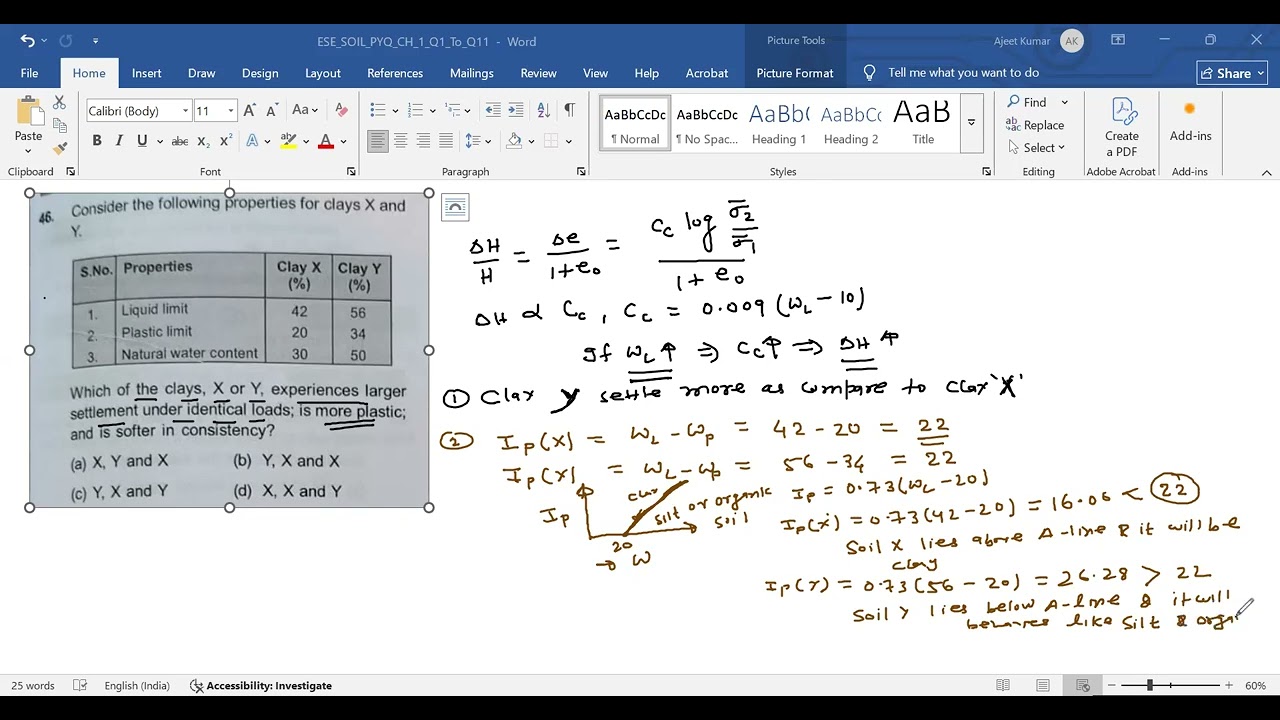 Soil Mechanics CH-1 ESE PYQ Q46 To Q56