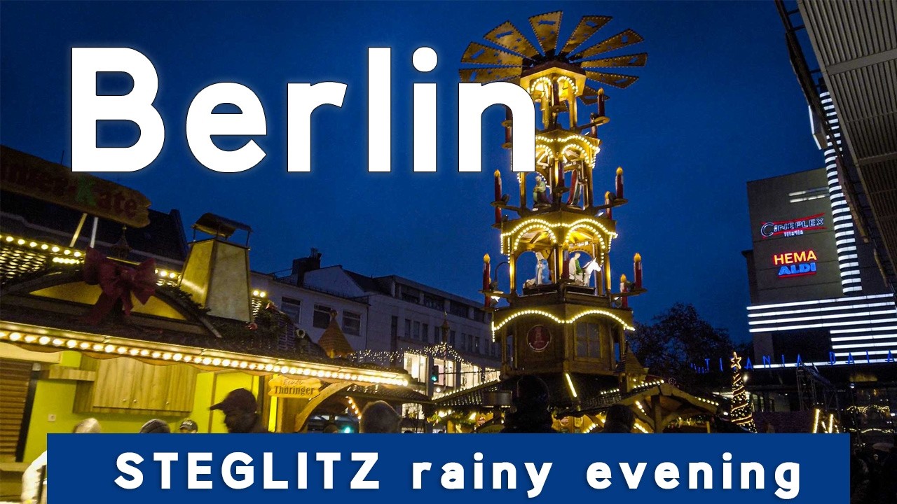 BERLIN WALK | STEGLITZ rainy evening walk SCHLOSSSTRASSE (HDR)