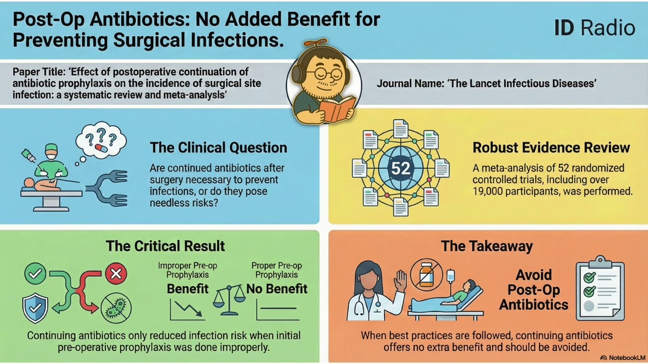 Продолжение антибиотикотерапии после операции не снижает риск инфекций в месте хирургического вме...