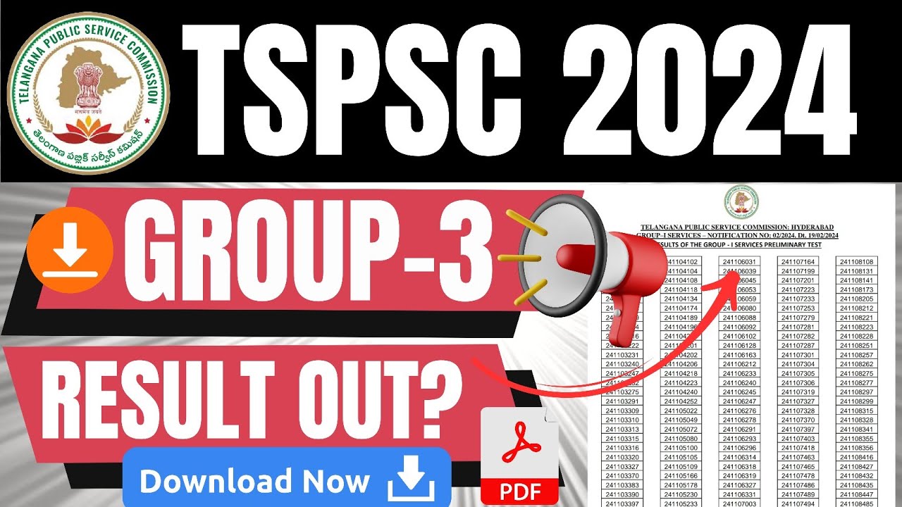 tspsc group 3 results 2024 | telangana group 3 results | group 3 result 2024
