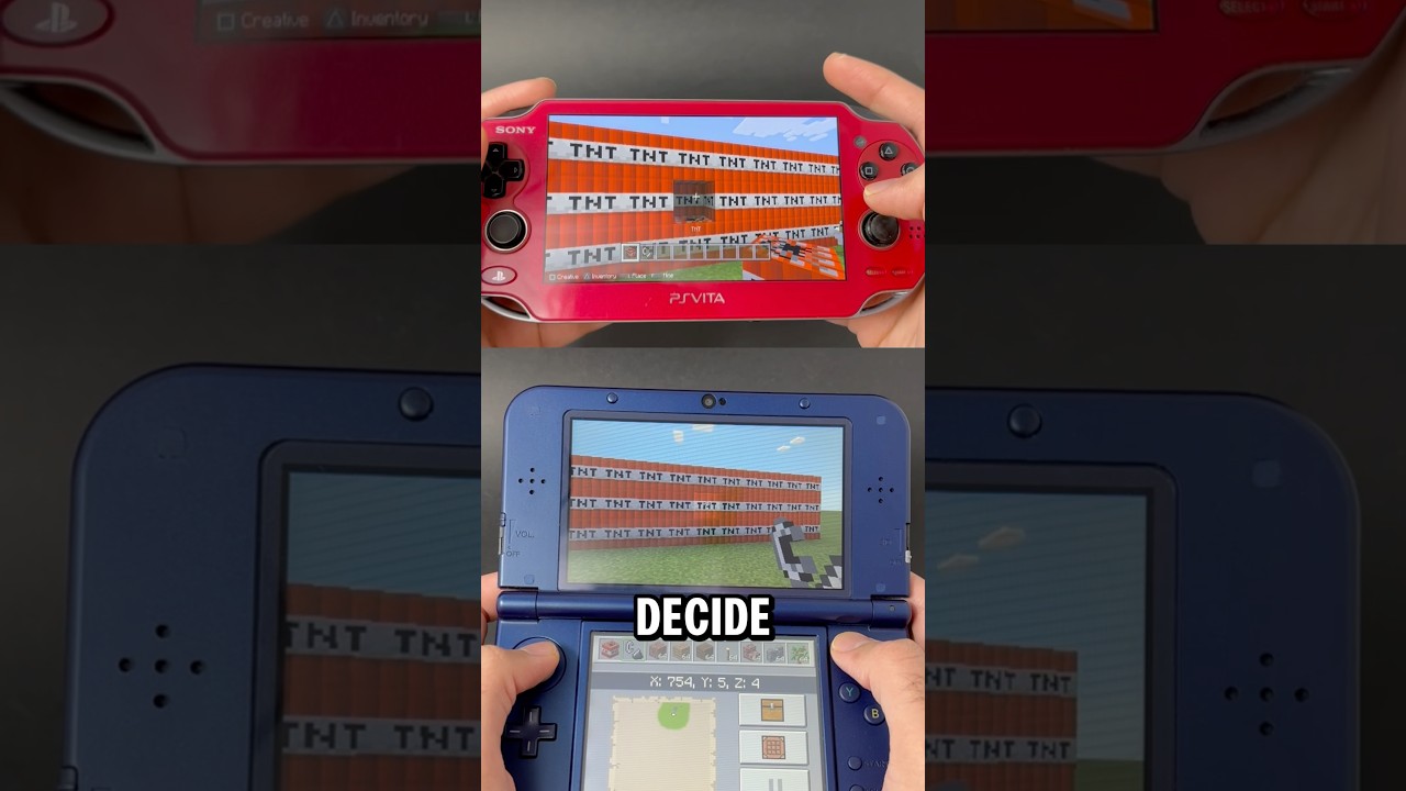 ТЕСТ Minecraft 3DS против PS Vita TNT!!