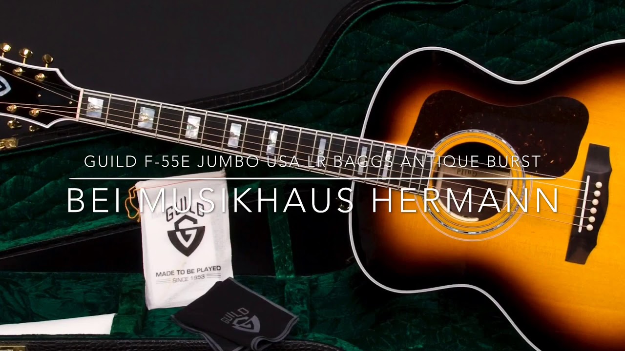 Guild F-55E Jumbo Antique Burst - Pictures and Specs