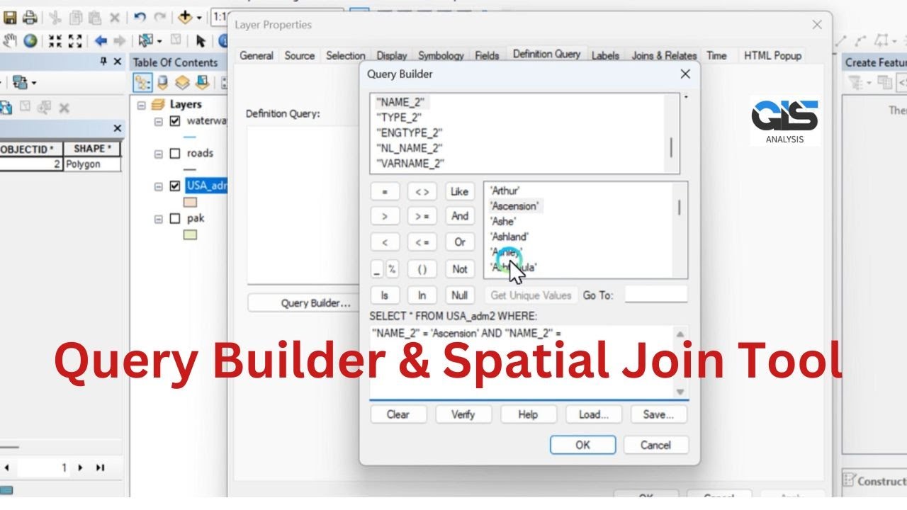 How to use Query Builder and Spatial Join in ArcMap || ArcGIS | GIS Solution || GIS Analysis