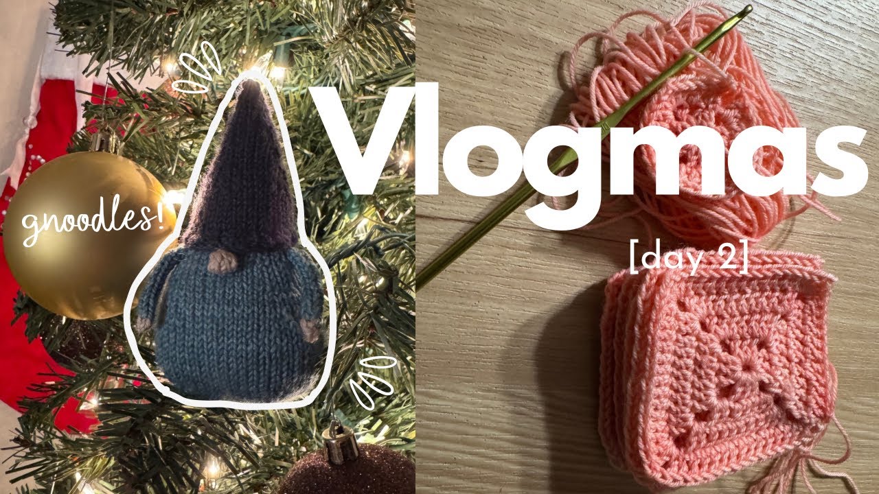 Gnoddy Gnomey knitting day || vlogmas day 2 || [cozy knitting vlog]