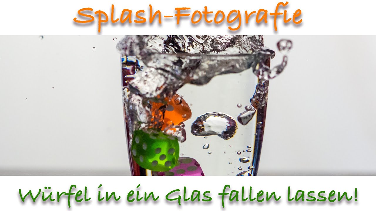 Splash Fotos - Würfel in ein Glas werfen!