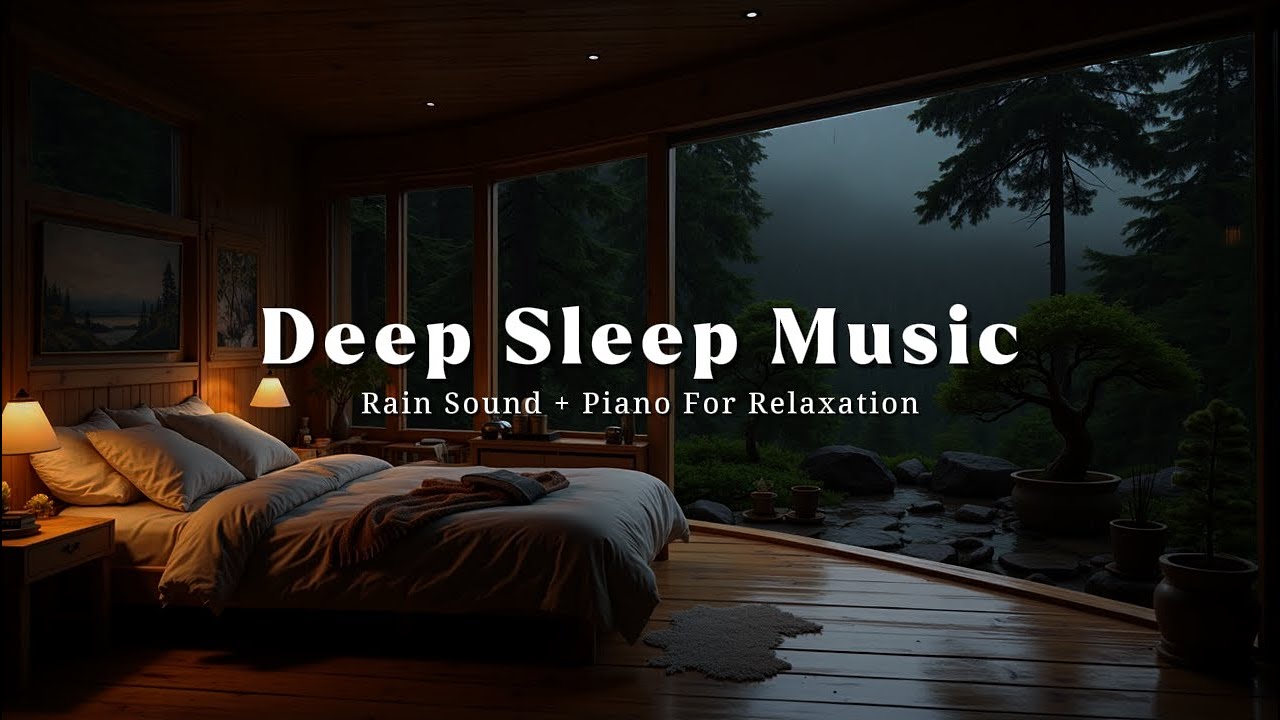 Deep Sleep Music | Soothing Piano and Rain to Relieve Stress and Calm Your Mind