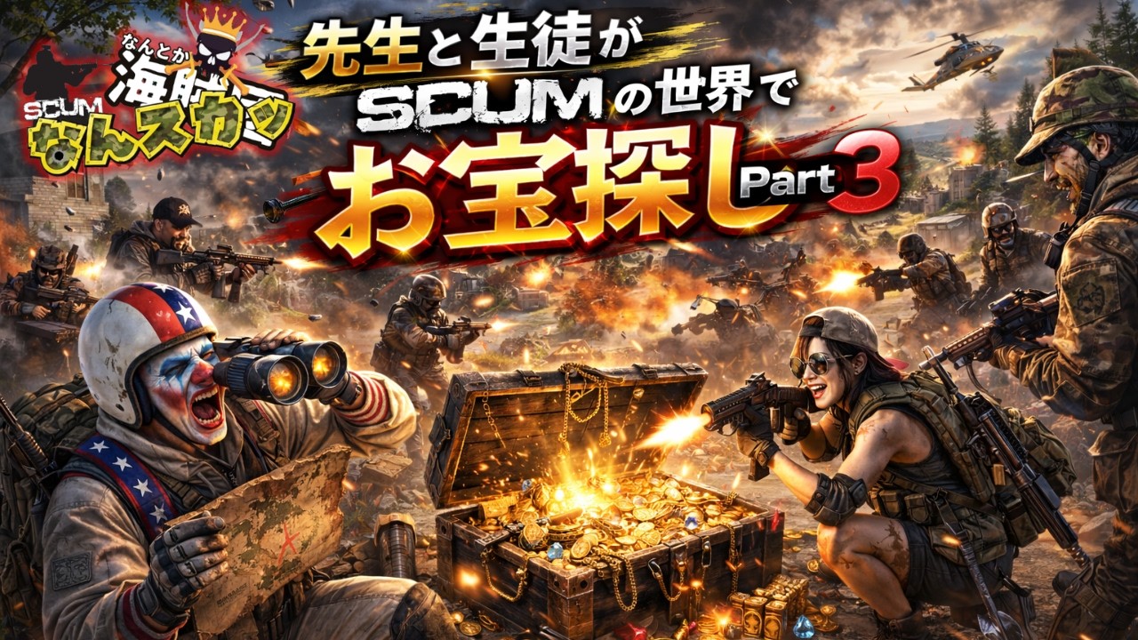 【SCUM】最後の宝は何処だ？！初心者にPvPを教えつつ、宝を取る！　なんスカッ#２３
