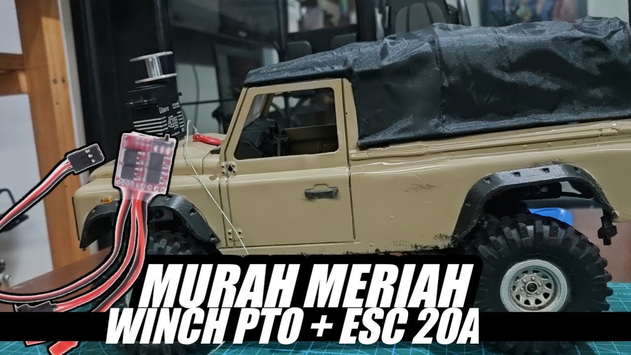 Servo bekas menjadi winch pto pakai esc 20a | how to make a winch pto from a broken servo