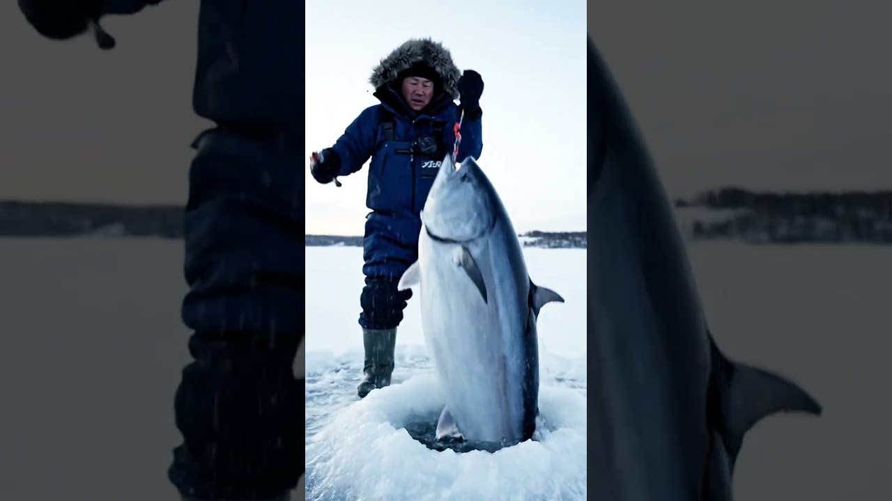 POV Survival in the Snow | Breaking Ice to Catch Fish