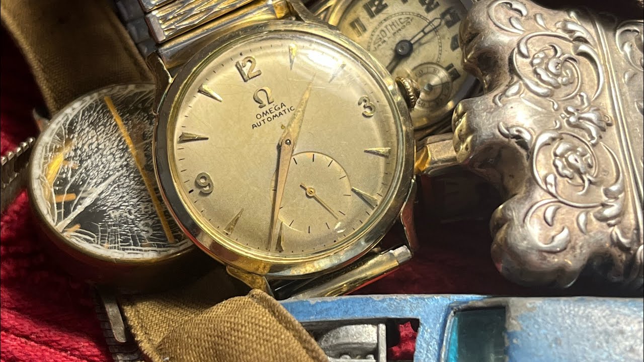 Church Estate Sale Finds Omega Watch Gold Rings Antique Sterling Match Safes Vintage Watches