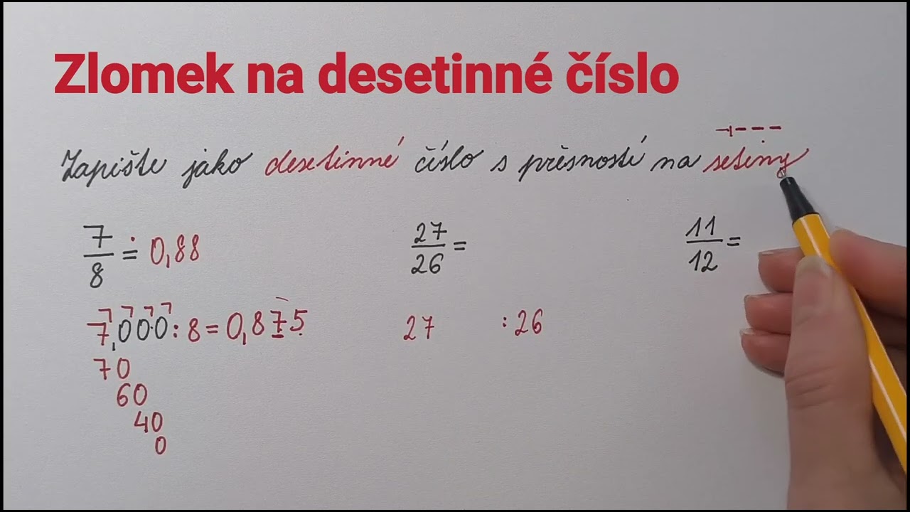Zlomek na desetinné číslo