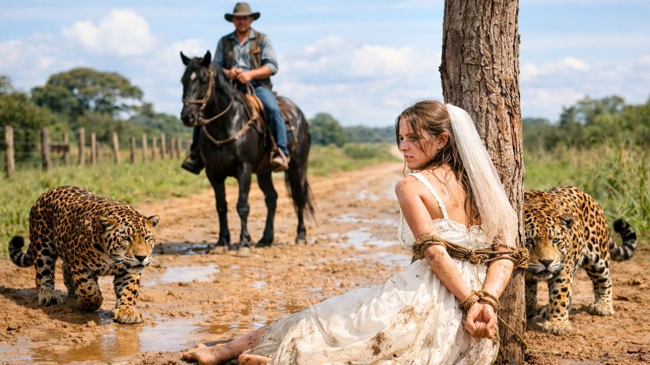 Fazendeiro viúvo vê NOIVA amarrada na CHUVA prestes a ser atacada por onças…então ele faz isso…