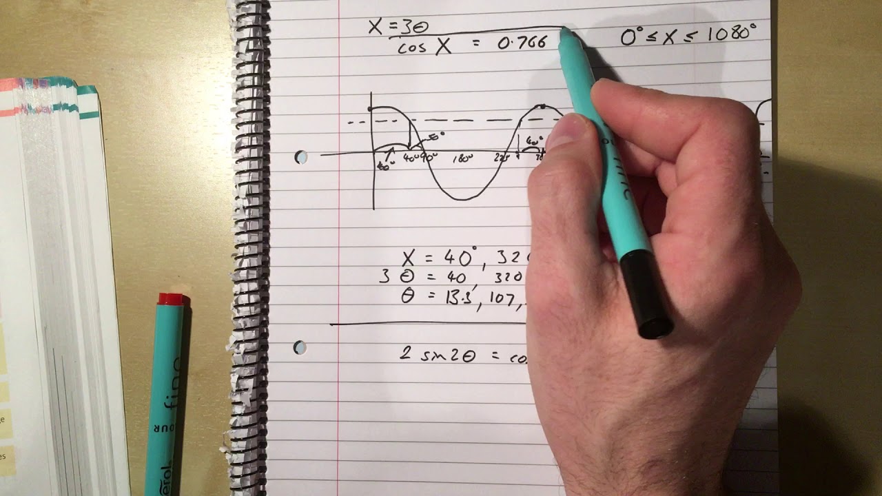 60 Harder Trig Equations Chapter 10 section 5 Edexcel Pure AS Level