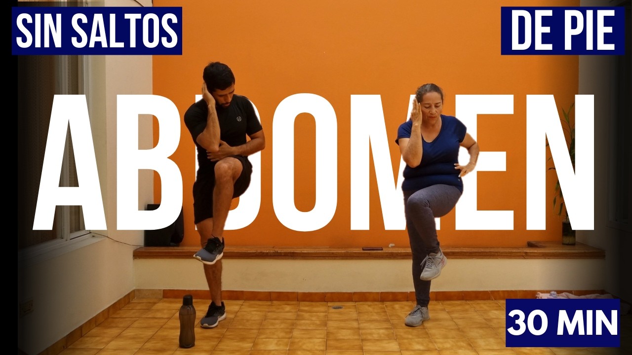 30 min abdominales de pie en casa 🔥 reduce abdomen y cintura sin saltos sin impacto