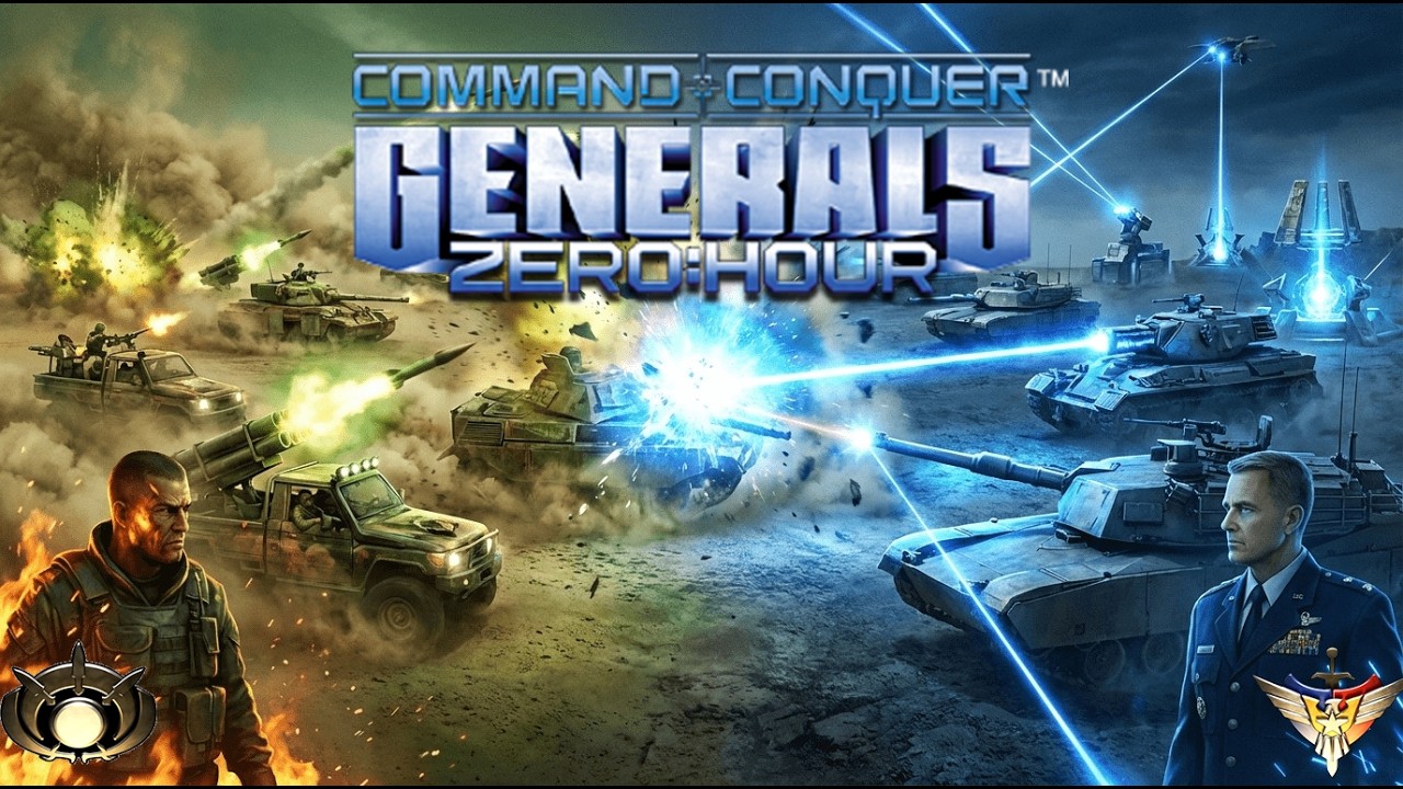 🔥GENERALS Zero Hour | 10k start USA Laser General 1 🆚 7 Hard GLA   #rts #strategyok #cnc #strategy