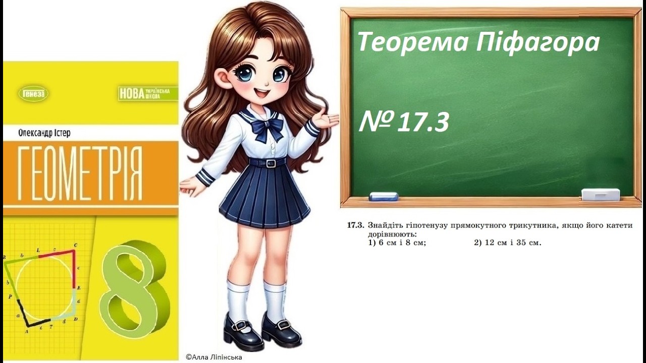 Геометрія. 8 клас. НУШ. Теорема Піфагора (№ 17.3 за Істером О.)