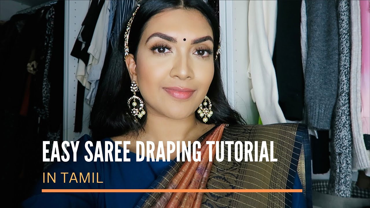 Easy Saree Draping Tutorial in Tamil | Vithya Hair and Makeup