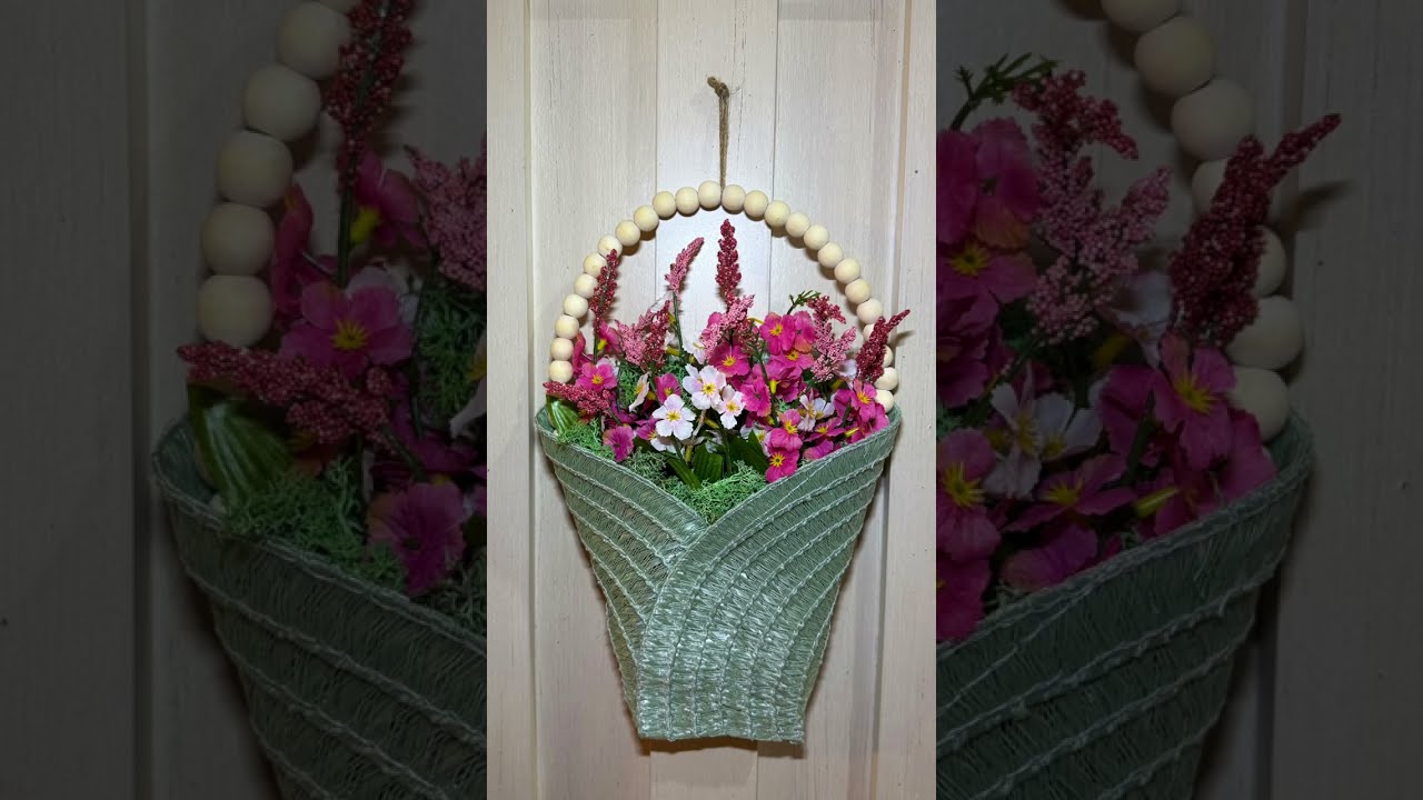 Spring Flower Basket Wreath Dollar Tree DIY