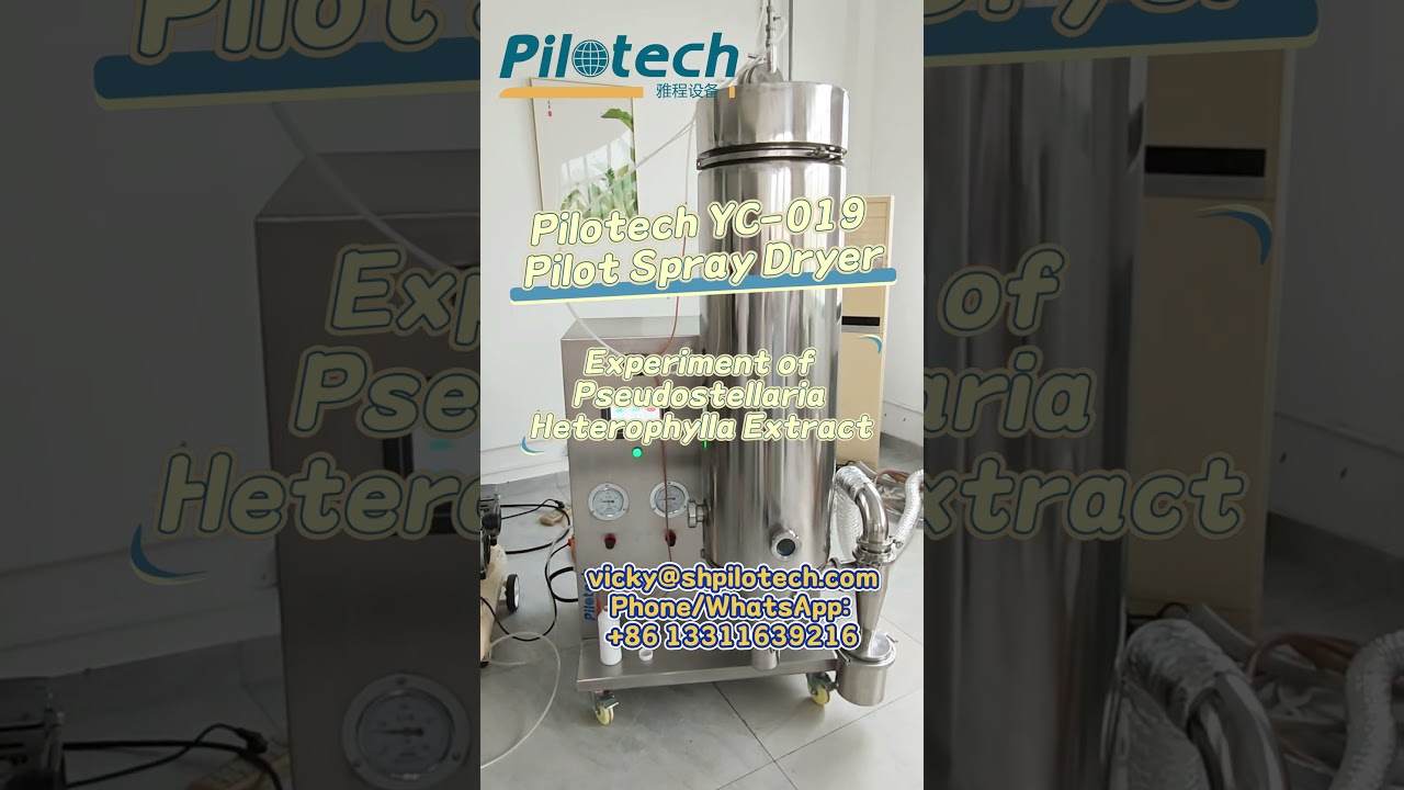 Pilotech YC-019 Pilot Spray Dryer - Experiment of Pseudostellaria Heterophylla Extract 