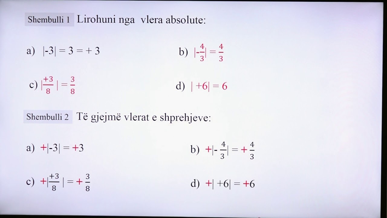 7 02 005 - Java e parë - Matematikë - Vlera absolute e numrave me shenjë (Ushtrime)