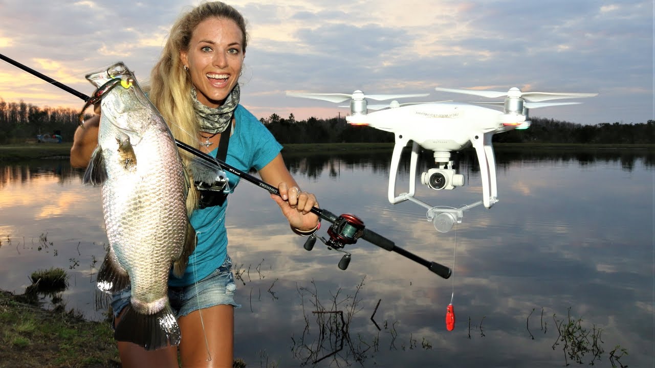 Girl DRONE FISHING for BARRAMUNDI! ( It Works! )
