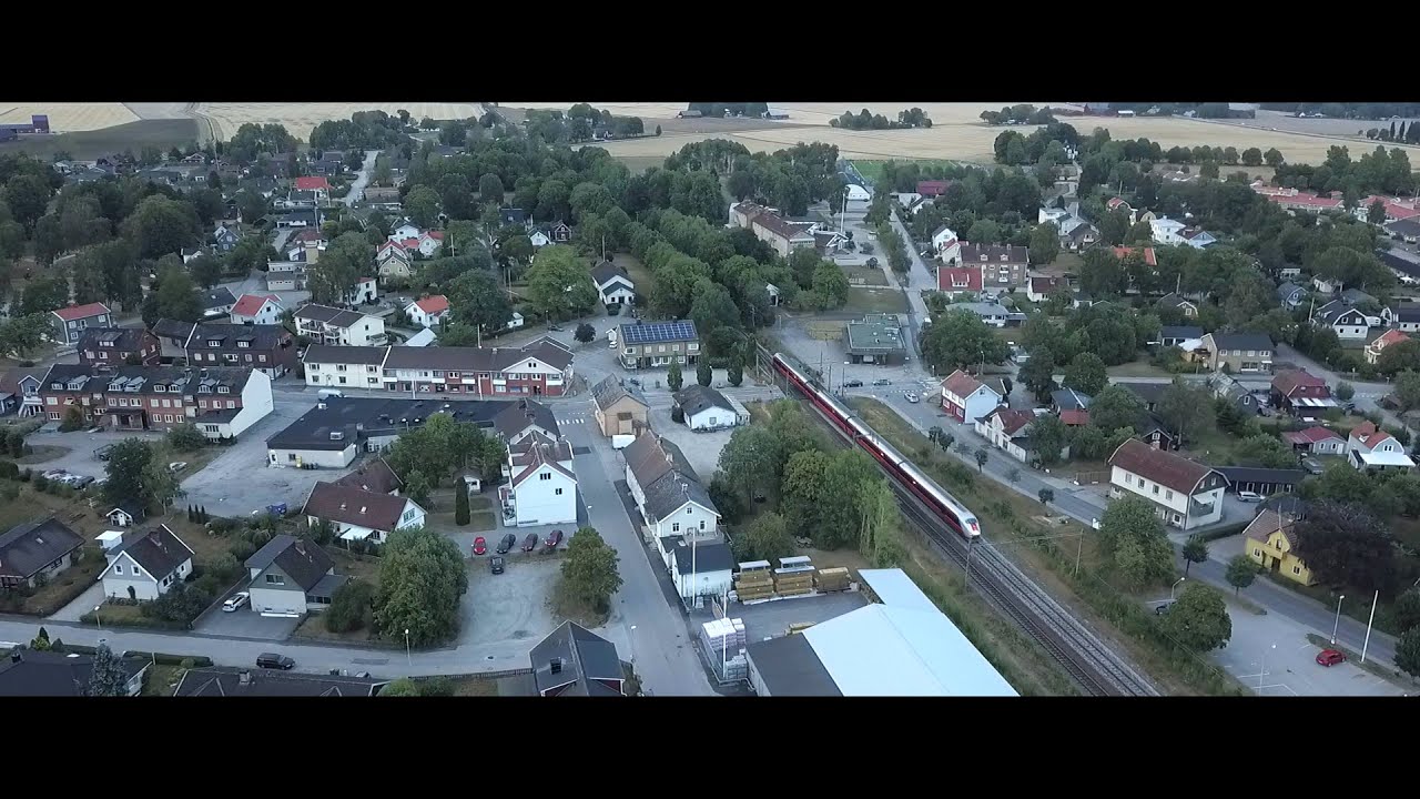 Brålanda railway station and grain silo's (drone)