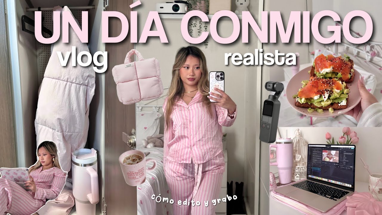 ♡VLOG: un DÍA PRODUCTIVO conmigo 🎥🎀 ( cómo edito y grabo mis vídeos, gimnasio, charlitas…) ⭐️
