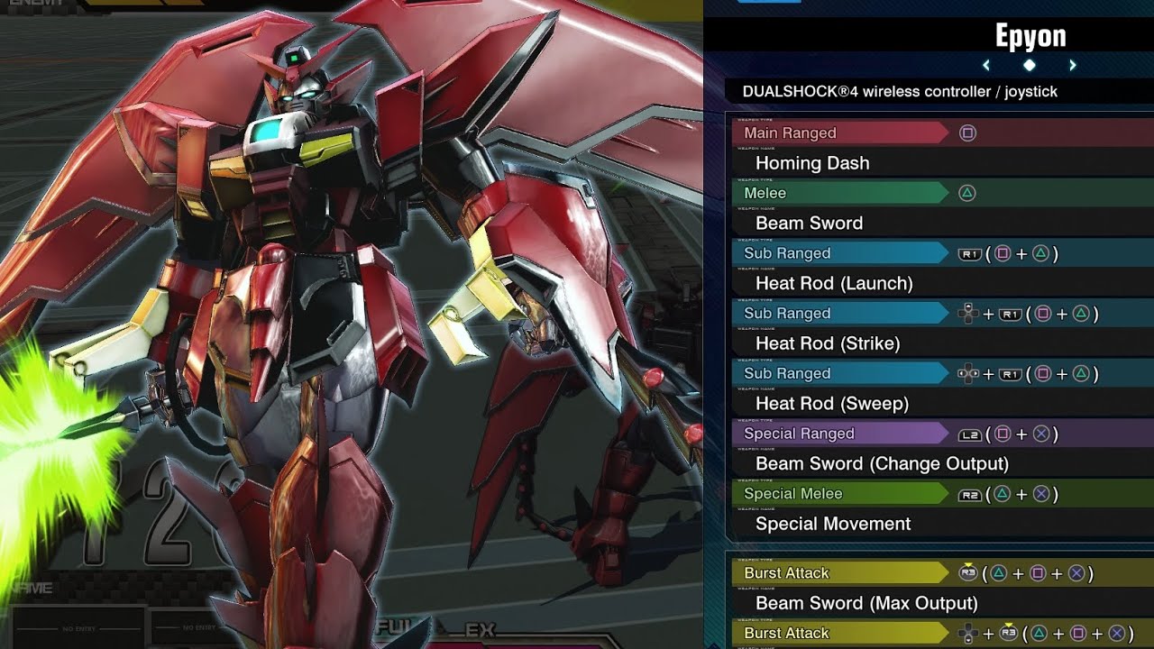 Epyon - Gundam Extreme Versus Maxi Boost ON Combo Guide