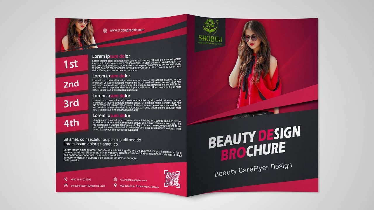 How to Design or Create a Bi Fold Brochure in Photoshop cc Tutorial