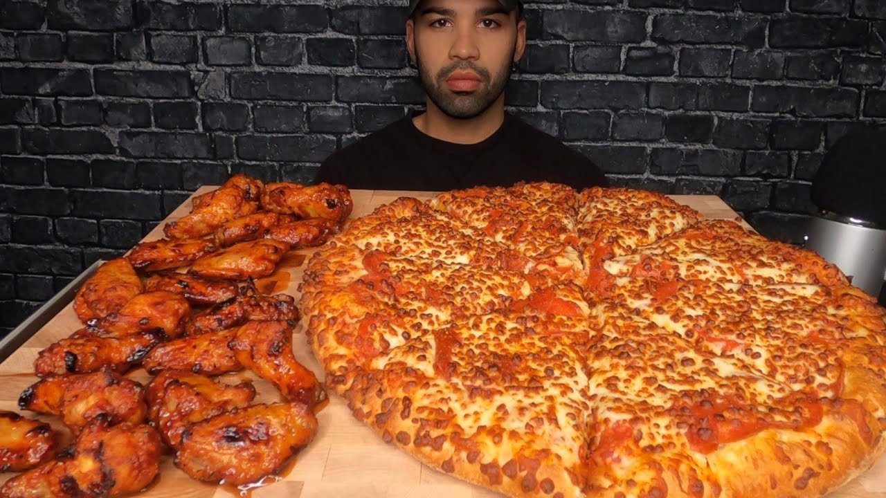 (ASMR) DOMINO'S PIZZA & WINGS MUKBANG