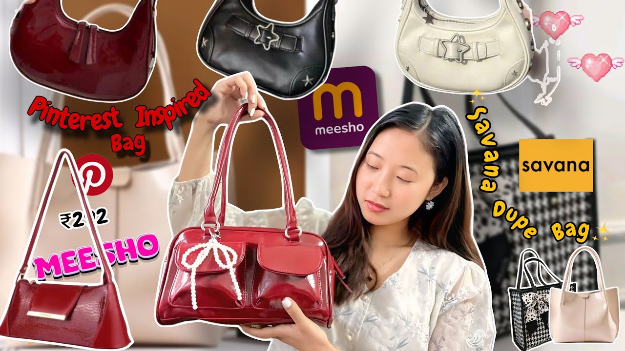 &ldquo;Meesho&rdquo; Savana &ldquo; ₹292 ⭐️dupe bag  office carry bag Pinterest bag cherry red bag🫶🍒