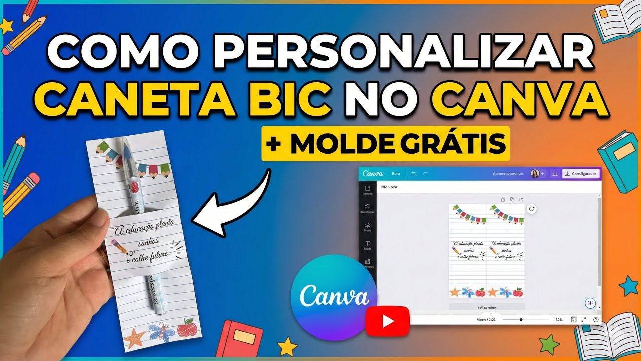 CANETA PERSONALIZADA no CANVA + CARD | Passo a Passo
