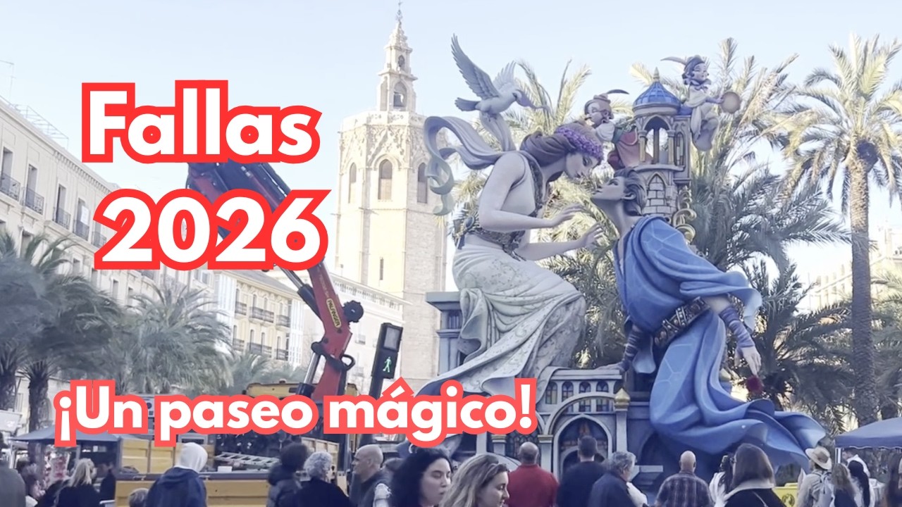 🧡🔥Fallas Valencia 2026. Un Paseo Mágico por el Centro de Valencia Vísperas de las Fallas 🧡🔥