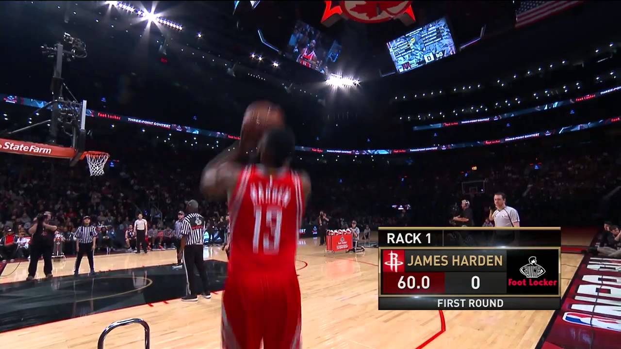 Three Point Contest: James Harden - Round 1 | February 13, 2016 | NBA All-Star 2016