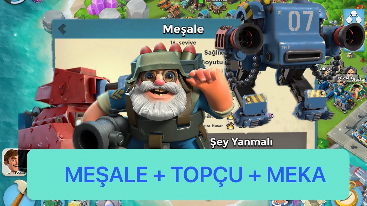 BOOM BEACH | DOKTOR TERÖR VE HARİTA TEMİZLİĞİ (ÇOK TEMİZ OLDU) | MEŞALE + MEKA + TOPÇU İŞ BİRLİĞİ