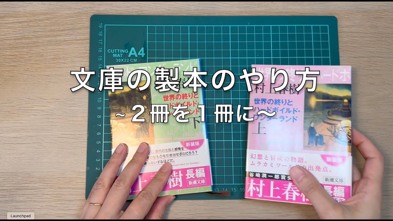 ２冊の文庫本を１冊に製本してみました。